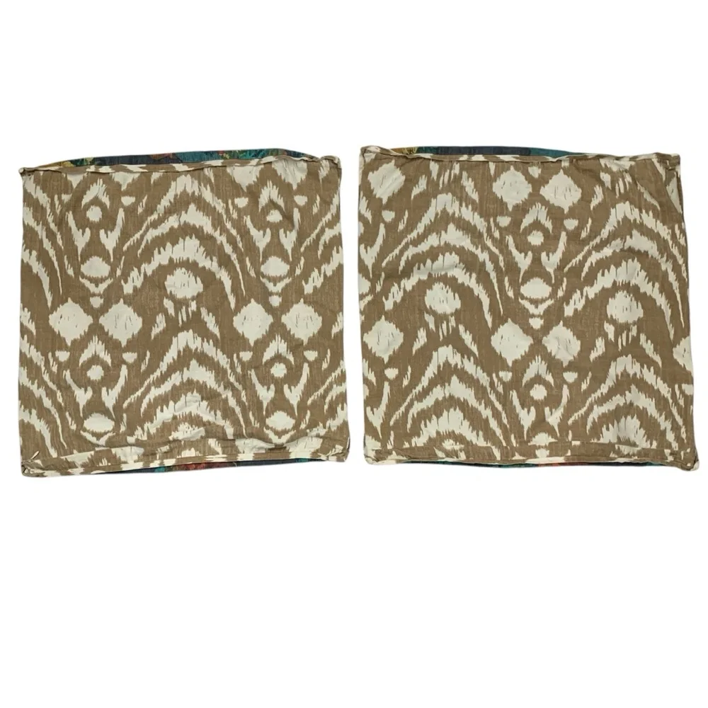 Pottery Barn Pillow Covers Abstract Design Size 24” x 24” Set of 2